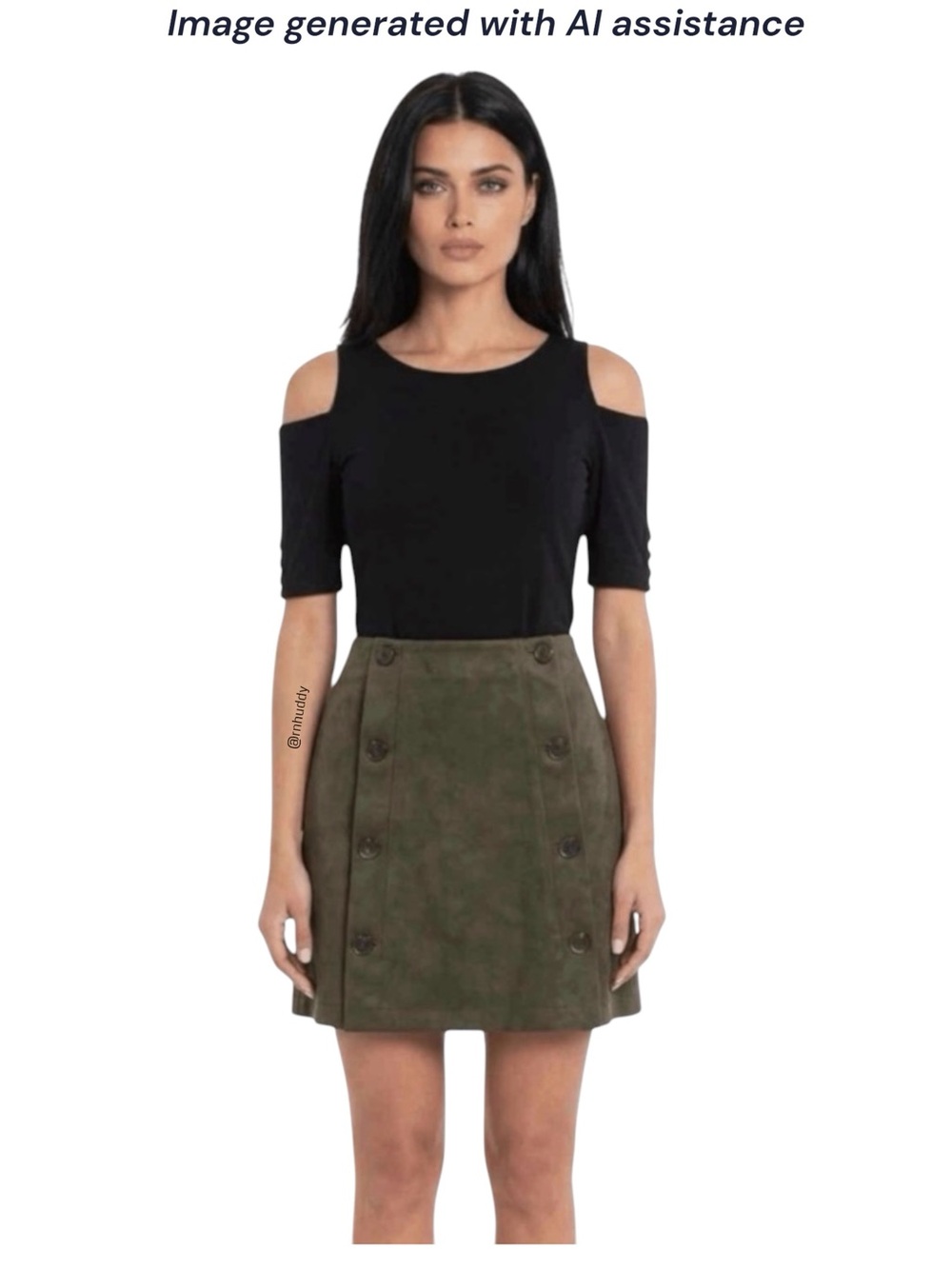 Loft size 2 olive faux suede button-front mini skirt